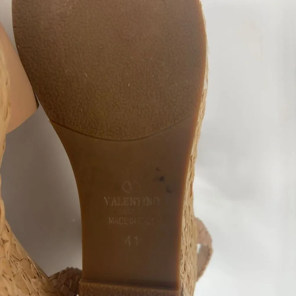 Valentino Braided Espadrille Wedge Sandals
